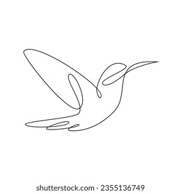 hummingbird line illustration template fly
