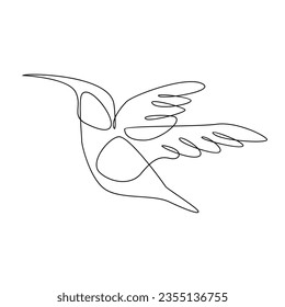 hummingbird line illustration template fly