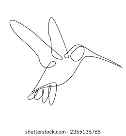 hummingbird line illustration template fly