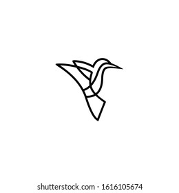 hummingbird line logo icon design vector illustration. Colibri logo.