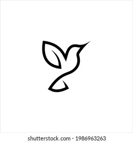 hummingbird line logo icon design vector illustration. Colibri logo.