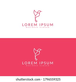 Hummingbird line logo icon designs