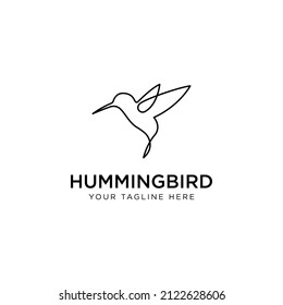 diseño de icono de línea de hummingbird