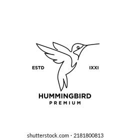 Hummingbird line outline logo icon design illustration