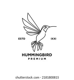 Ilustración del logotipo del contorno de línea Hummingbird