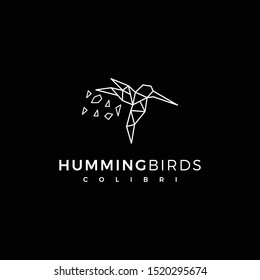 hummingbird line and vector logo icon designs