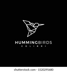 hummingbird line and vector logo icon designs