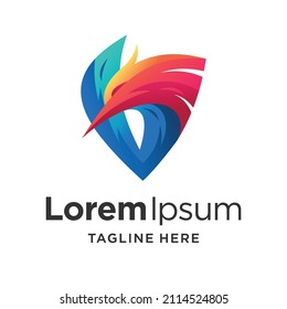 Hummingbird-Logo mit Pinselkonzept