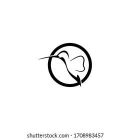 hummingbird logo with a circle outside and white background