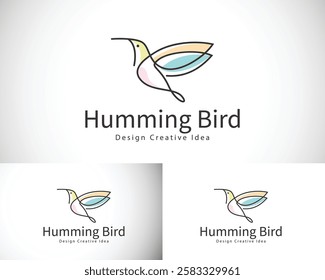 hummingbird logo creative design concept flying bird