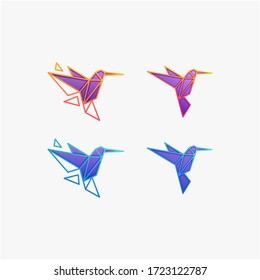 hummingbird logo design colorful abstrack 