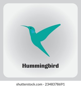 Hummingbird logo design with gradient blue color