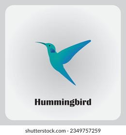 Diseño del logo de Hummingbird con color azul gradiente