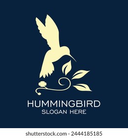 Hummingbird logo design simple concept Premium Vector