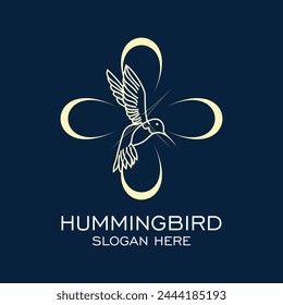 Hummingbird logo design simple concept Premium Vector