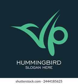 Hummingbird logo design simple concept Premium Vector