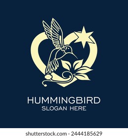 Hummingbird logo design simple concept Premium Vector
