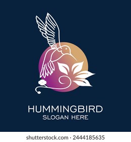 Hummingbird logo design simple concept Premium Vector