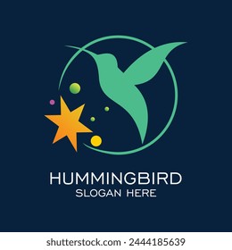 Hummingbird logo diseño simple concepto Premium Vector