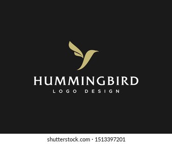 Diseño del logo de Hummingbird. Sencillo vector de logotipo moderno. Logo de estilo plano.