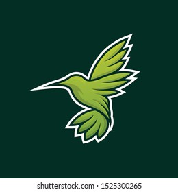 hummingbird logo design vector. with full color style.