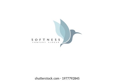 hummingbird logo design vector illustration. hummingbird logo design suitable for business and technology company