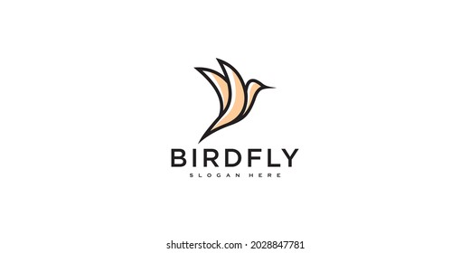 Plantilla de vectores de diseño con logotipo de Hummingbird