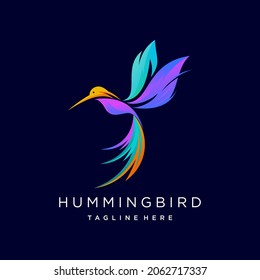 Hummingbird logo design vector template