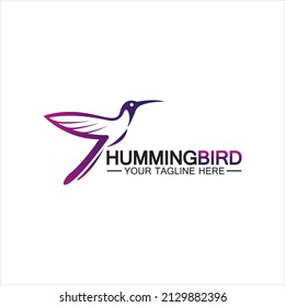 Hummingbird logo design vector template