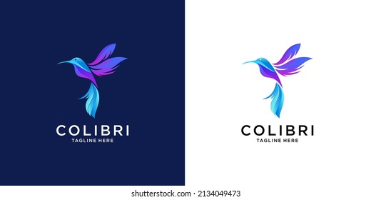 Hummingbird logo design vector template