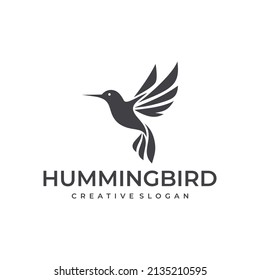 Hummingbird logo design vector template
