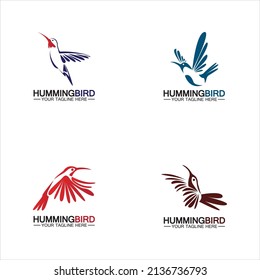 Plantilla vectorial de diseño del logotipo de Hummingbird