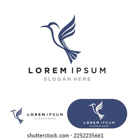 Hummingbird logo design vector template