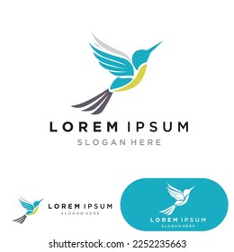 Hummingbird logo design vector template