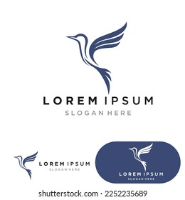 Plantilla vectorial de diseño del logotipo de Hummingbird