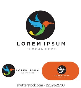 Hummingbird logo design vector template