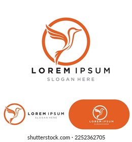 Hummingbird logo design vector template