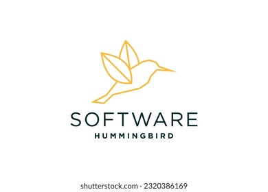 hummingbird logo design vector template. Minimalistic Bird design