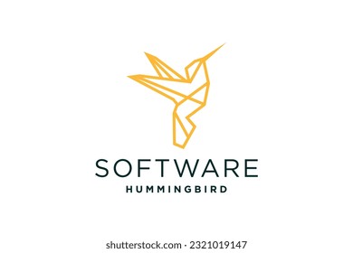 plantilla vectorial de diseño del logotipo de comingbird. Diseño de pájaro mínimo