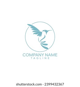 Hummingbird Logo Design, Vektorvorlage, Vogel-Logo für moderne Unternehmen, einfaches minimalistisches und sauberes Design