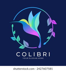 Hummingbird logo design vector template