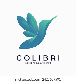 Hummingbird logo design vector template