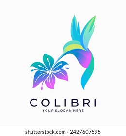 Hummingbird logo design vector template