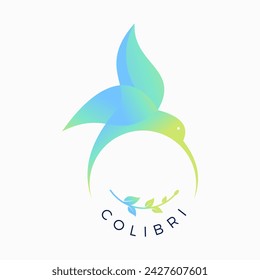 Hummingbird logo design vector template
