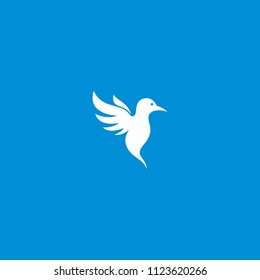 hummingbird logo icon Blue