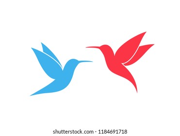 Hummingbird logo. Isolated hummingbird on white background

