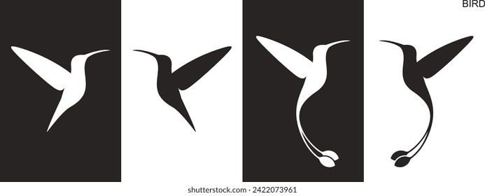 Hummingbird logo. Isolated hummingbird on white background