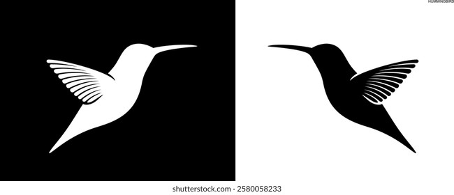 Hummingbird logo. Isolated hummingbird on white background