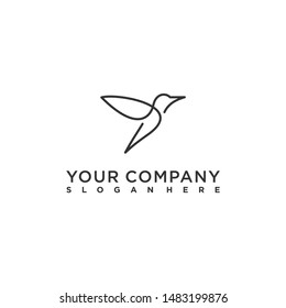 hummingbird logo line art design