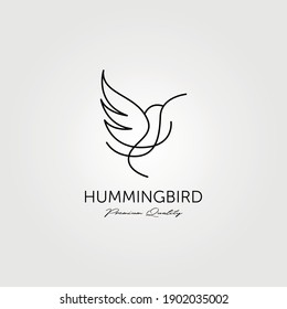 hummingbird logo line art minimalist vector illustration design